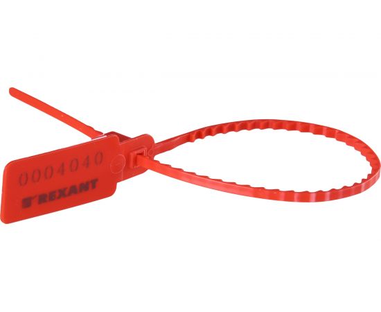 Номерная пломба для опечатывания REXANT пластиковая 255 мм красная 50 шт 07-6121 