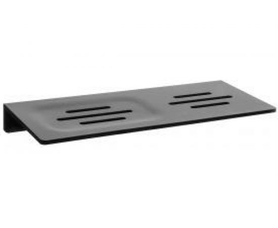 Полка для ванной Аквалиния литая, с мыльницей Black A-27 