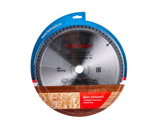 Диск пильный по дереву (315x3.2/2.2x32/30 мм; 72T) Белмаш RD127A 