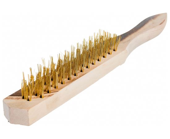 Металлическая щетка ON с деревянной ручкой, 4-х рядная, 20-01-004 
