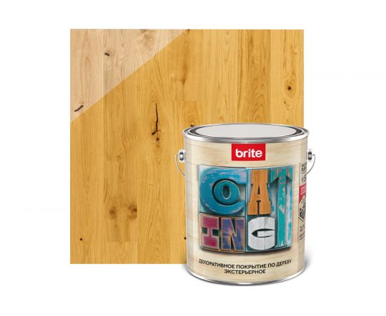 Декоративное покрытие по дереву BRITE FLEXX экстерьерное, орегон, ведро 2,7 л 212457 