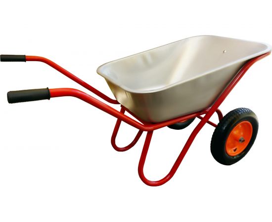 Строительная 2-х колесная тачка Промышленник 110л. пневмо колесо усиленная цинк. ПРОМ-110У2КП – изображение 2