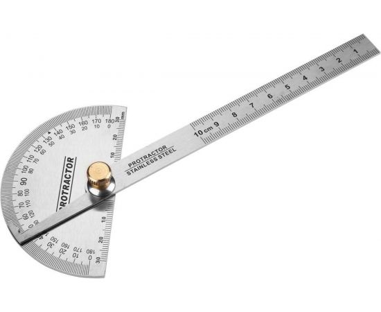 Транспортир с линейкой DEKO из нержавеющей стали 198мм DKM198041-0221 – изображение 2