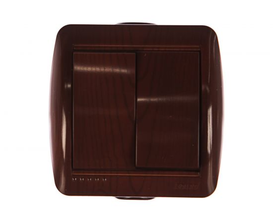 Двойной выключатель Lezard, NATA, вишня, 710-0600-101 – изображение 2