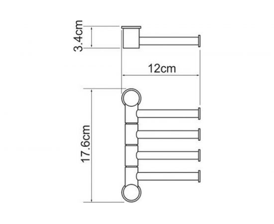 Четверной держатель полотенец WasserKRAFT K-1054 – изображение 3