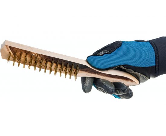 Металлическая щетка ON с деревянной ручкой, 4-х рядная, 20-01-004 – изображение 4