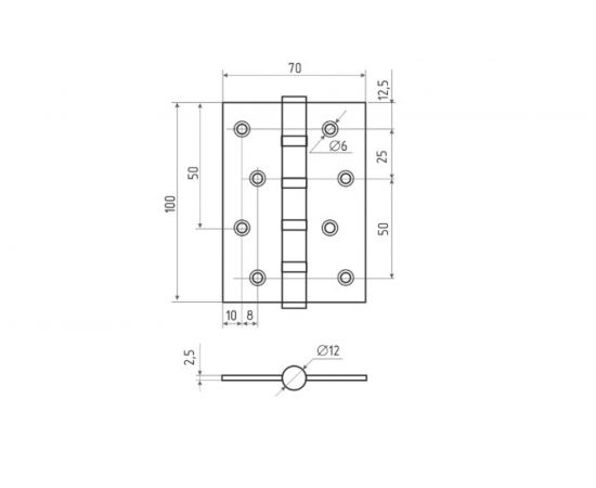 Универсальная петля ЕСО НОРА-М 4""-4ВВ FНР-ECO мат. хром. покр. 100х70х2,5 15435 – изображение 4