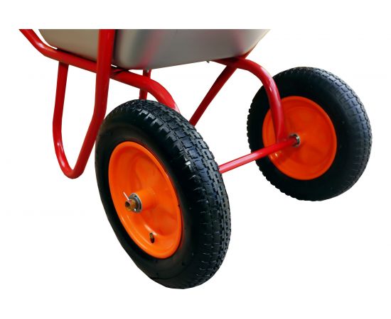 Строительная 2-х колесная тачка Промышленник 110л. пневмо колесо усиленная цинк. ПРОМ-110У2КП – изображение 4