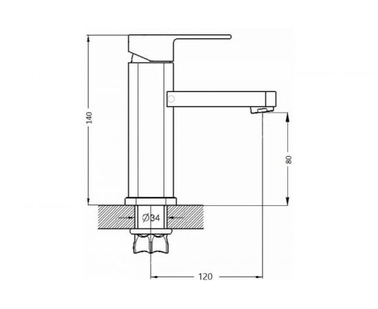 Смеситель для раковины (умывальника) WISENT 1049 – изображение 4
