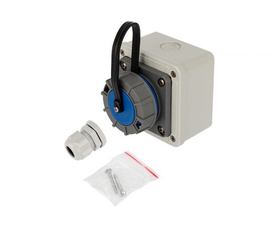 Настенная влагозащищенная розетка REXANT с крышкой 16 А, 2Р+РЕ, IP68 111-125 – изображение 5