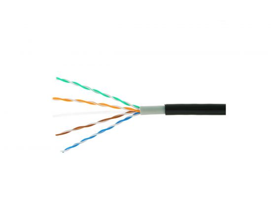 Кабель Cablexpert UTP5e 4пар 0.51мм медь однож 305м для внеш проклад Fluke Test черн UPC-5051E-SO-OUT 