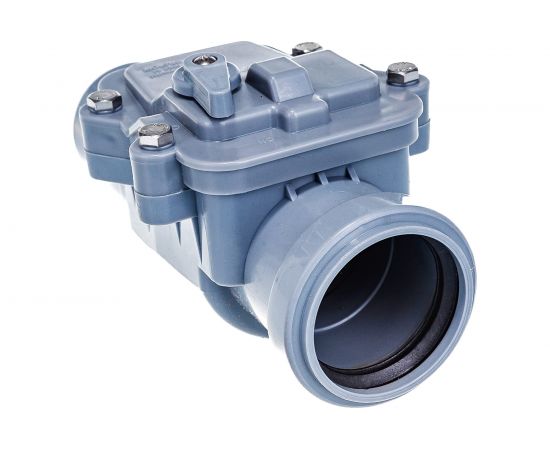 Обратный канализационный клапан RTP 50 мм, серый 11338 