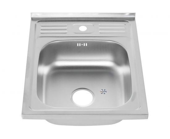 Мойка MELANA 5060 0,8/180 ДЕКОР накладная, прямоугольная с сифоном 099D t 10 