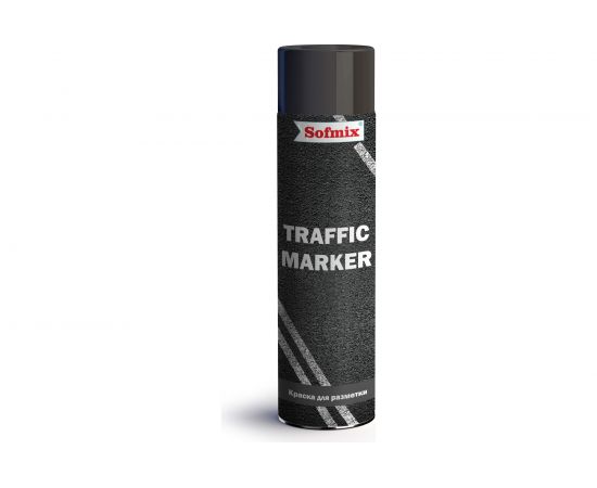 Аэрозольная краска для разметки SOFMIX TRAFFIC MARKER черная, 1 л 510407 
