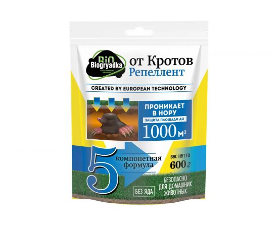 Средство от кротов Biogryadka репеллент, 600 г 4627096420374 