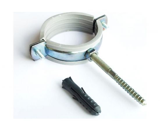 Сантехнический хомут Хоммет 2" (58-62 мм) со шпилькой М8х80 и дюбелем 10х50 RUS002 