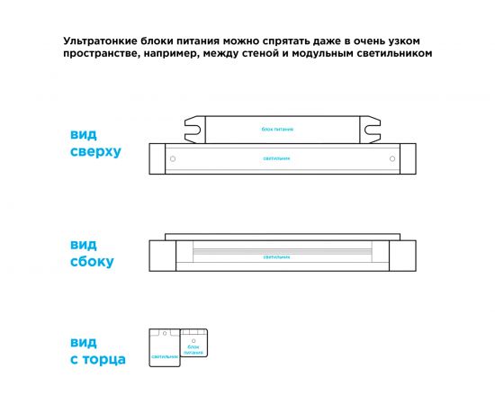 Блок питания Apeyron 24В, 24Вт, IP20, 170-264В, 1А, алюминий, суперслим, серебро / 03-96 – изображение 13