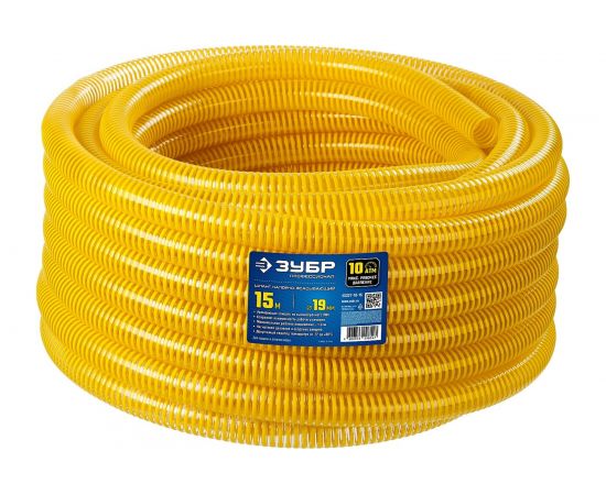 Шланг напорно-всасывающий со спиралью ПВХ (15 м; 19 мм; 10 атм) ЗУБР 40327-19-15 – изображение 2