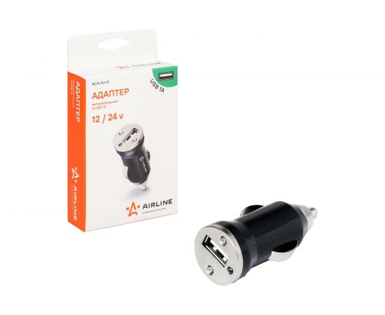 Автомобильный адаптер 1хUSB 1А в прикуриватель 12/24В Airline ACH-1U-11 – изображение 2