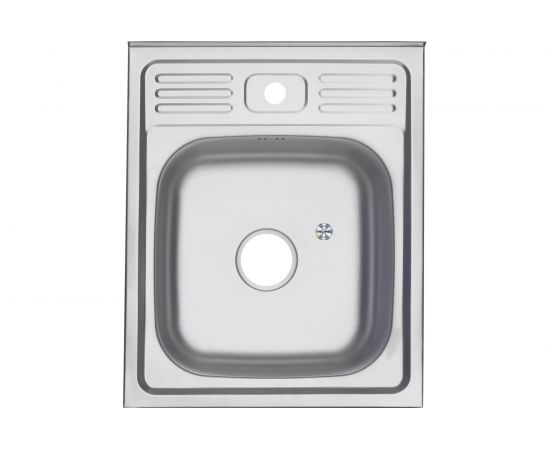 Мойка MELANA 5060 0,8/180 ДЕКОР накладная, прямоугольная с сифоном 099D t 10 – изображение 2