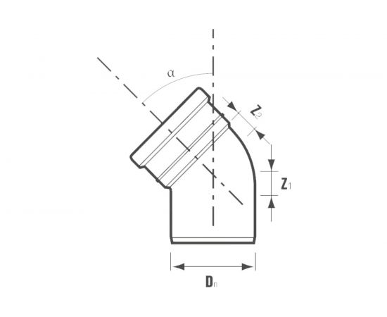 Отвод ХЕМКОР НПВХ, 50 мм, 45 градусов ВК ШУМЭКС 2391058 – изображение 2