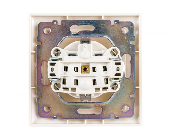 Одноместная литая розетка с заземлением, крем Legrand Valena 774323 – изображение 2