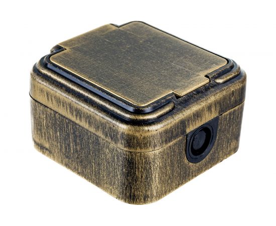 1-местная розетка SVET RA 16-201-Черная Бронза открытой установки без заземления IP44 EV0311-0036 – изображение 3