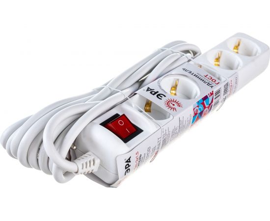 Электрический удлинитель ЭРА U5es5m3x1,5 с заземлением с выключателем 5 розеток 5м ПВС 3x1,5мм2 16А Б0044045 – изображение 3