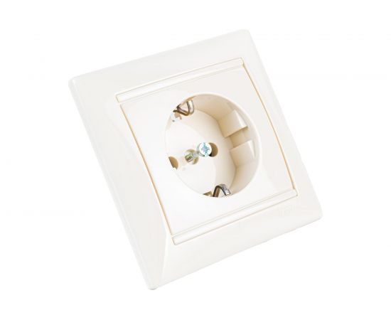 Одноместная литая розетка с заземлением, крем Legrand Valena 774323 – изображение 3