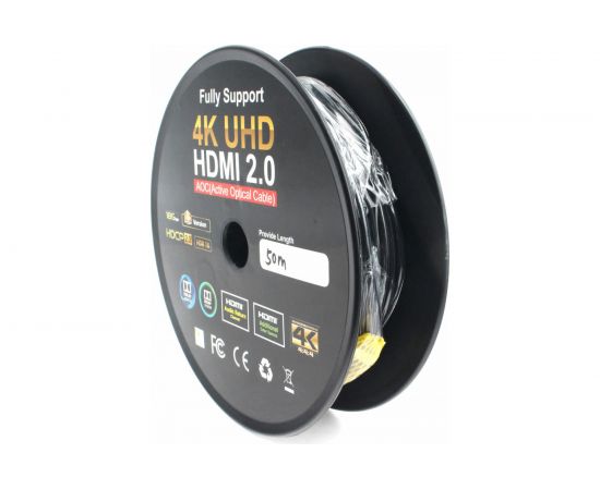Активный оптический HDMIv2.0 кабель Cablexpert 50м 19M/19M AOC Premium S позолоченные разъемы экран CCBP-HDMI-AOC-50M – изображение 3
