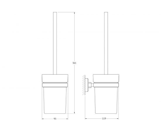 Держатель с туалетным ершом Artwelle Hagel матовое стекло хром 9929A – изображение 6