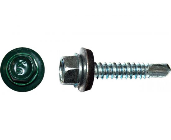 Кровельный саморез КРЕП-КОМП 4,8x19, RAL6005, темно-зеленый, 250 шт. ск48196005кф 