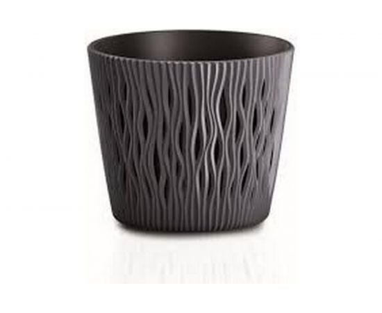 Кашпо Prosperplast SANDY ROUND 26.5 см, со вставкой, антрацит DSR260 433 
