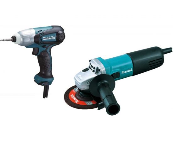 Набор Makita: шуруповерт TD0101 + углошлифовальная машина 9555HN DK0169 