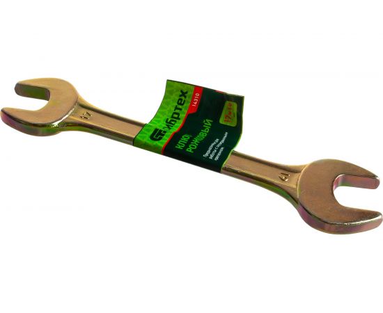 Рожковый ключ, 17x19 мм, желтый цинк СИБРТЕХ 14310 