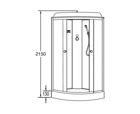 Душевая кабина Loranto CS-6691 G 90х90х215, низкий поддон 13 см, стекло 4 мм 00042370 – изображение 2
