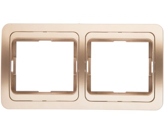 Рамка Smartbuy 2-местная горизонтальная шампань Марс SBE-02c-00-FR-2 – изображение 2
