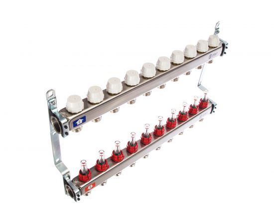 Коллектор из нержавеющей стали с расходомерами STOUT 10 выходов SMS 0917 000010 – изображение 2
