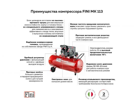 Электрокомпрессор FINI MK 113-270-5.5 100333967 – изображение 2