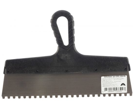 Зубчатый шпатель с антикоррозийным покрытием 300мм зуб 6х6мм Jettools 202-300/06 – изображение 3