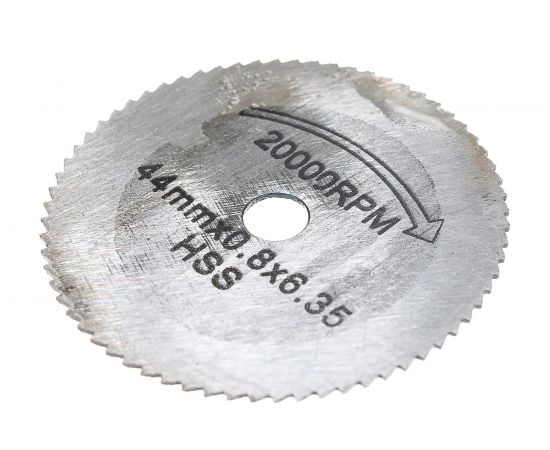 Набор отрезных дисков по пластику МИНИ (6 предметов; 22-44х0.8х6.35 мм; держ-ль 3 мм; HSS) SKRAB 34451 – изображение 3