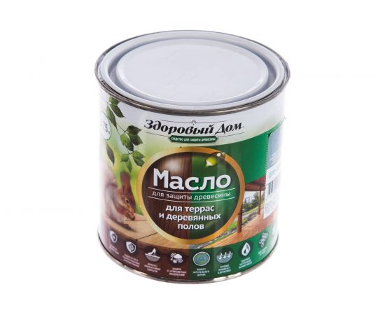 Масло для террас и деревянных полов Здоровый Дом серо-голубое 0,75 л Лк-00009555 – изображение 3