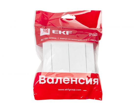 2-клавишный выключатель EKF Валенсия, 10А белый PROxima EWV10-023-10 – изображение 5