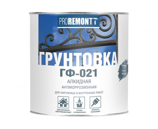 Грунт PROREMONTT ГФ-021 серый, 1.8 кг Лк-00004521 