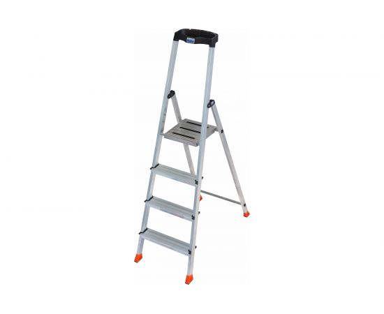Свободностоящая стремянка Krause MONTO SAFETY 2К заглушки, 4 ступени 128942 