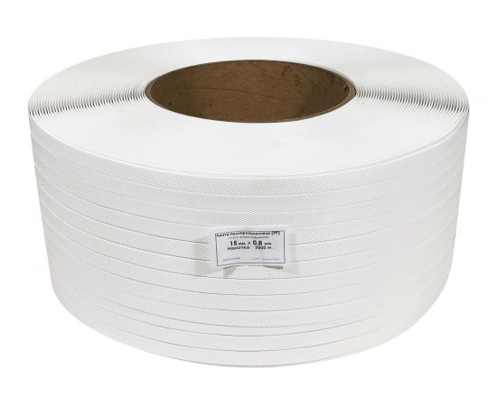 Лента Кордленд ПП, 15х0,8 мм х 2 км, 220 кгс, белый, М/ПА PP-00657 