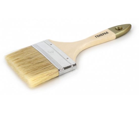 Плоская кисть ZOLDER Армейская Генерал 100 х 14 мм, натуральная щетина, деревянная ручка 126060а 