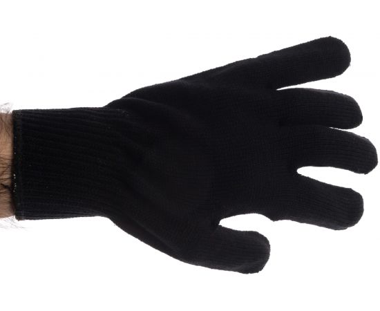 Трикотажные перчатки СИБРТЕХ, акрил, чёрные, оверлок, 68651 – изображение 2