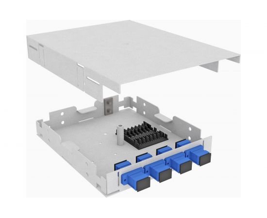 Оптический кросс TopLAN настенный, одномодовый укомплектованный КРНМ-Top-04SC/U-OS2-GY – изображение 2