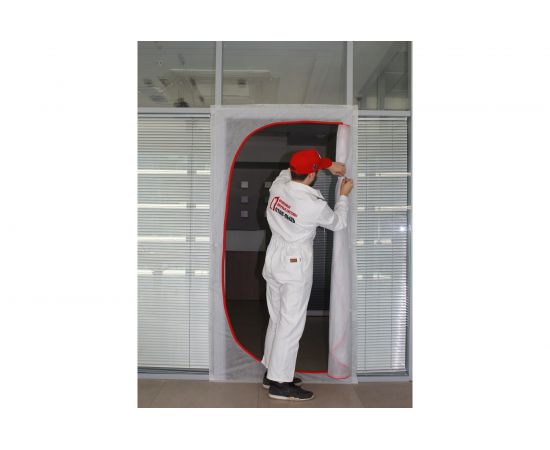 Временная пленочная дверь 100х220 см с молнией типа С вариант 3 СТОП-ПЫЛЬ 201807 – изображение 2